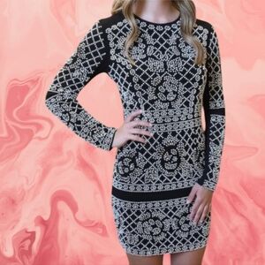 Xscape Black and White Mini Dress